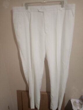 New Michael Irvin Pants Mens 40x30 White Rayon Pleated Dress Playmaker NWT
